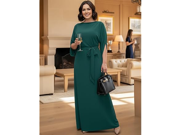 KOH KOH Women (XL) Long Flowy Casual Short Dress