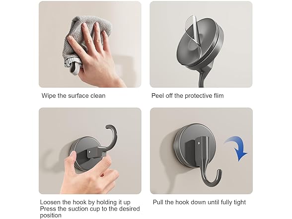 Funnacle Suction Hooks for Shower Towel