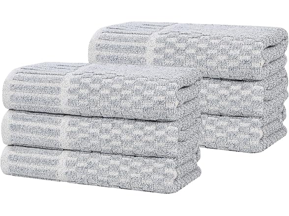 Superior 6PC Juno Hand Towels, Denim Blue