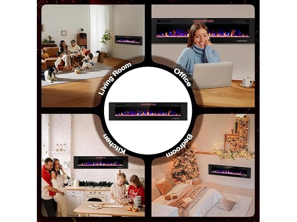 ZAFRO 50" Electric Fireplace with Remote
