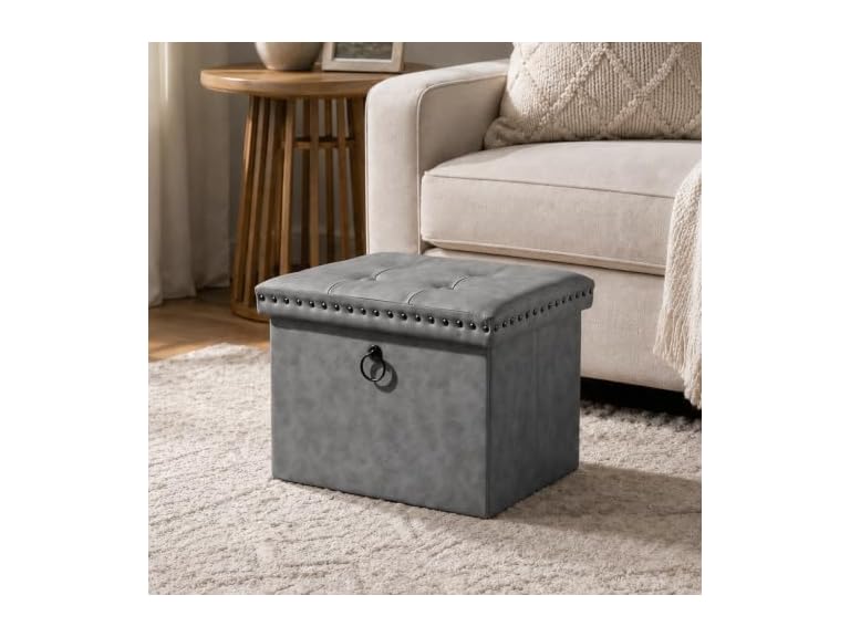 Storage Ottoman Cube, Faux Leather