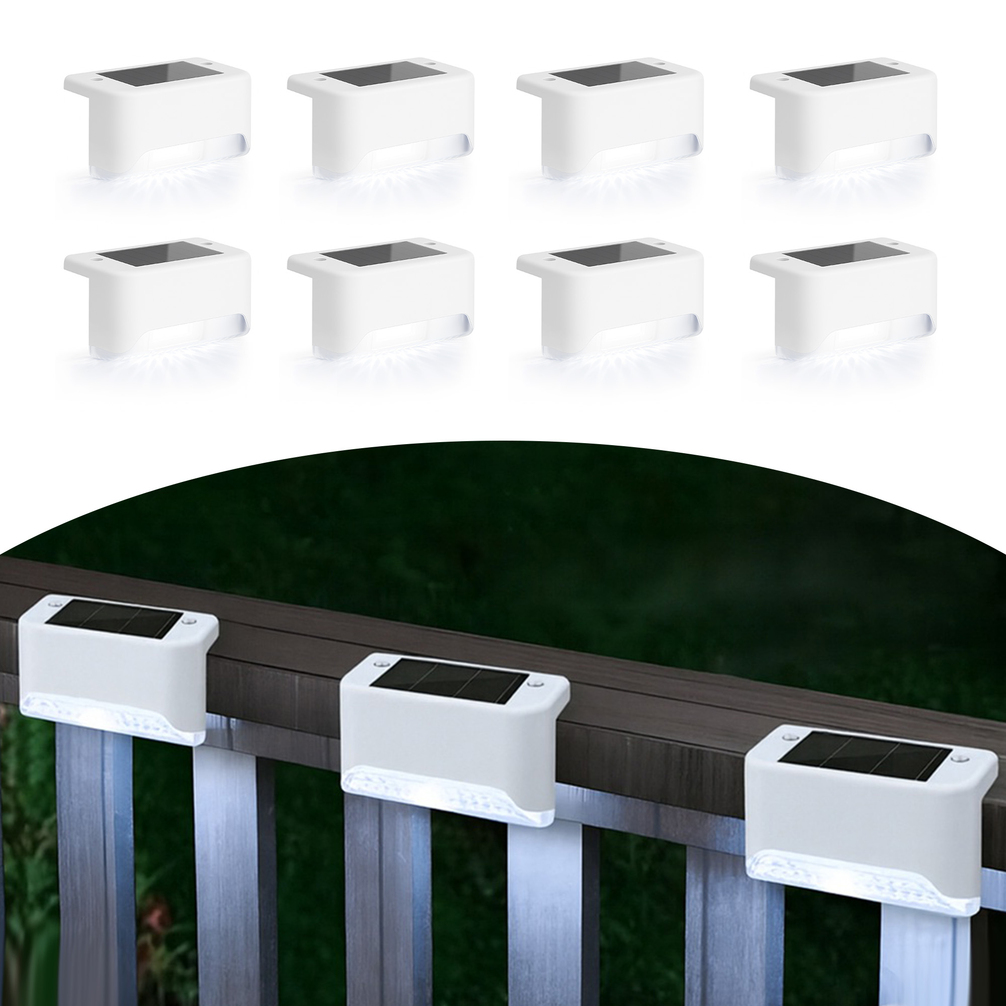 8-Pk Solar LED Deck & Step Lights- Choose Color - Gallery 31