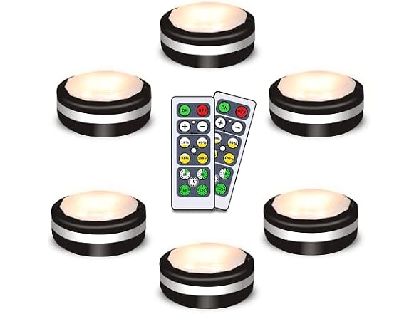 Starxing Black Housing 6 Pack LED Puck Lights