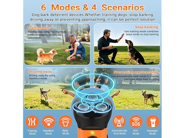 50FT Range Dog Bark Deterrent Device