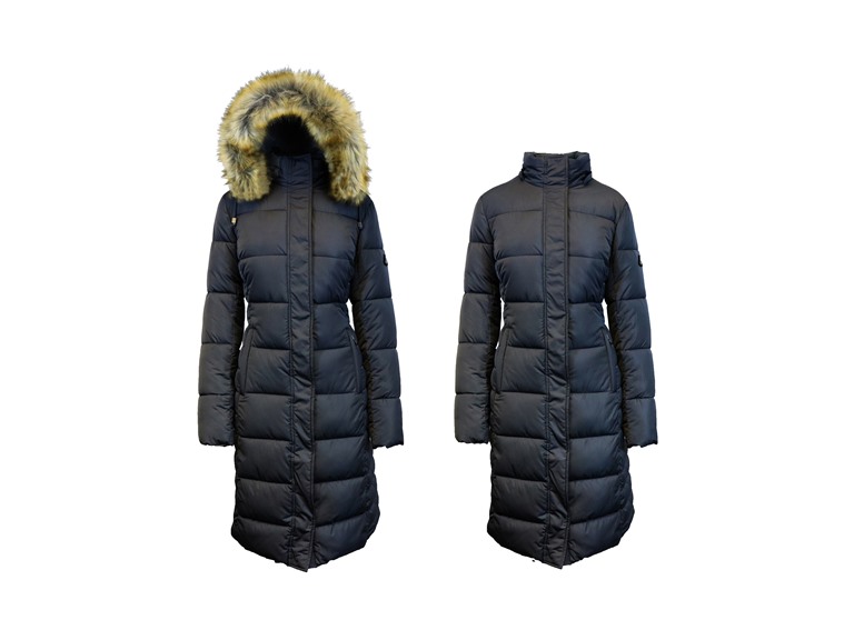 Womens Parka Jacket w/ Faux Fur Hood