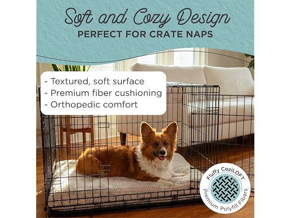 Best Friends by Sheri Comfy Crate Dog Bed Washable, Oyster