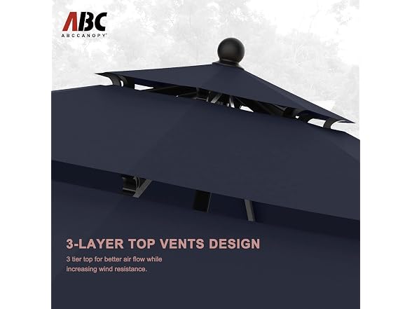 ABCCANOPY 3 Tiers Patio Umbrella Navy 11ft
