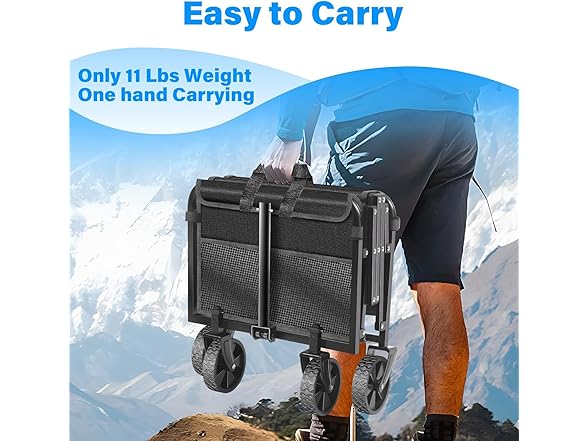 LIAPOTT Wagon Cart Foldable w/ Wheels 360 lb. Capacity