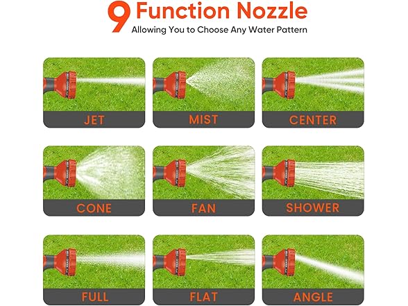 NEOTEC Retractable Garden Hose Reel 1/2 in x 65 Ft Wall Mounted, Lightweight & Durable, 9-Function Sprayer Nozzle, Any Length Lock, Slow Return & 180° Swivel (Open Box)