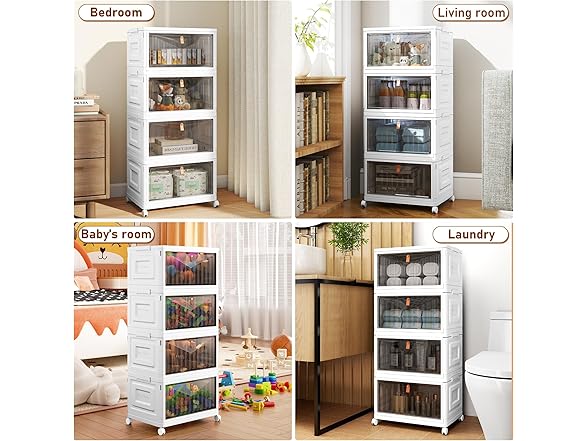 Wise Oannes 4 Tier Storage Bins with Lids