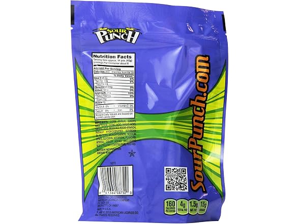 Sour Punch Flavors Bites Candy, 9 Ounce -- 12 per