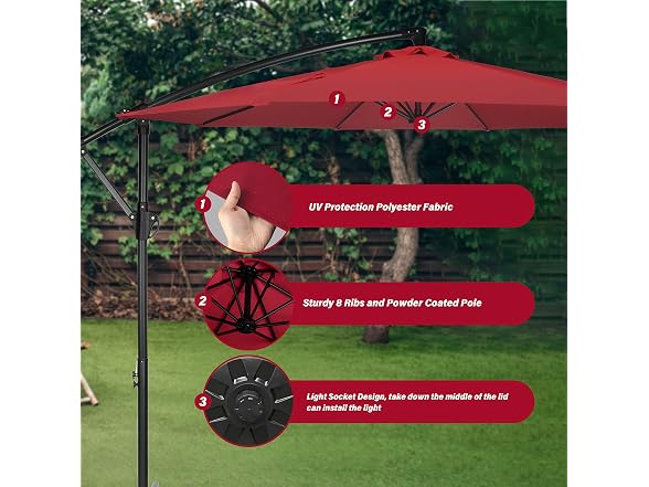 Simple Deluxe 10ft Offset Umbrella - Gallery 5