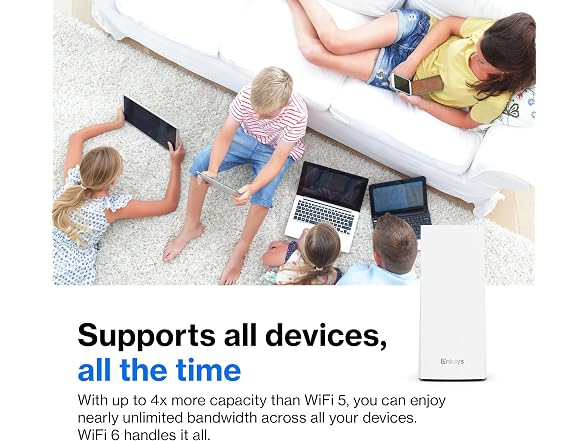 Linksys MX12600 Velop AX4200 Tri-Band Mesh Wi-Fi 6 System Router