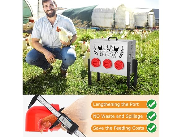 Tgeyd 30lb Chicken Feeder Heavy-Duty