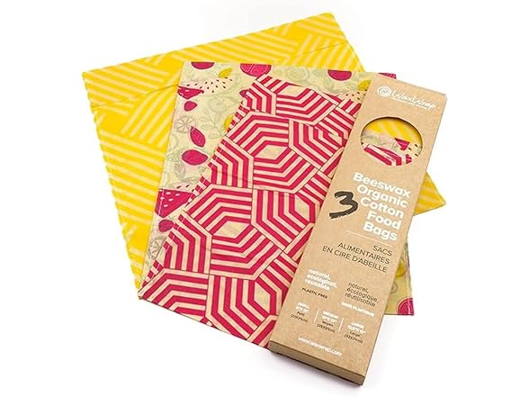 36 Pack Beeswax Organic Cotton Food Bags