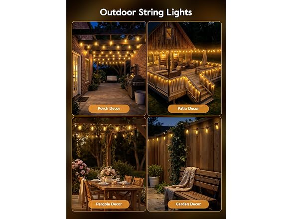Minetom 34 FT S14 Solar String Lights