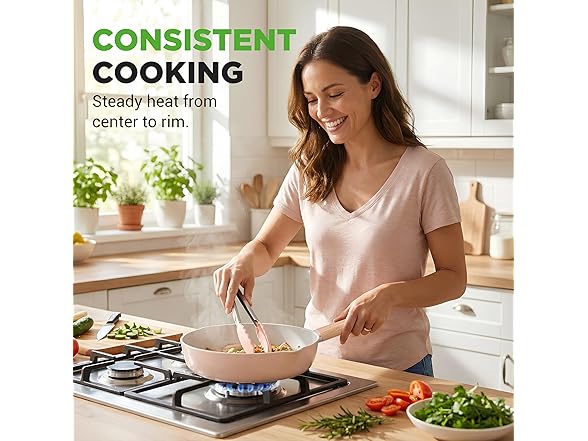 NutriChef 14-Piece Non-Stick Ceramic Cookware Set 