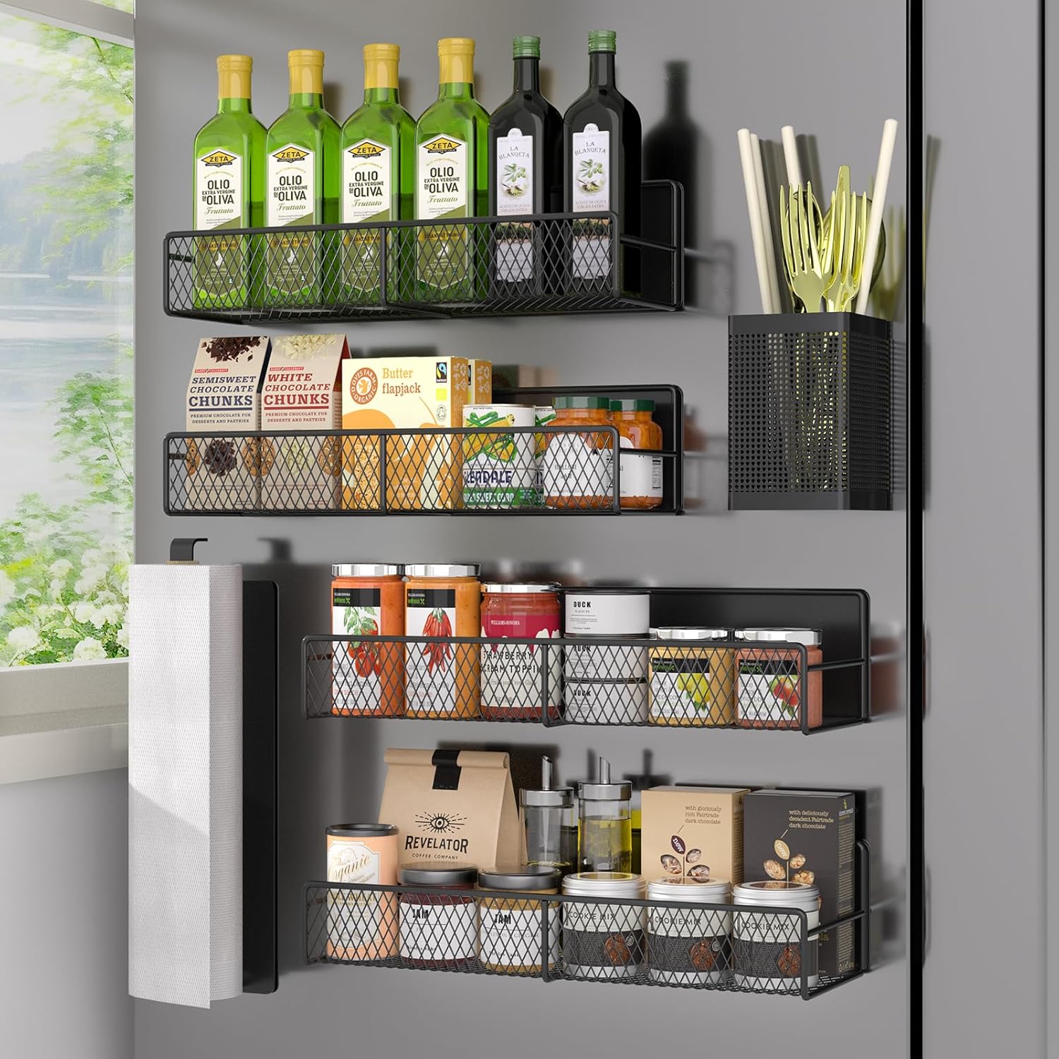 Magnetic Spice Rack 6pc Black - Gallery 7