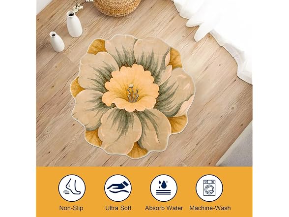 Flower Shaped Rug for Bedroom Kitchen Bathroo