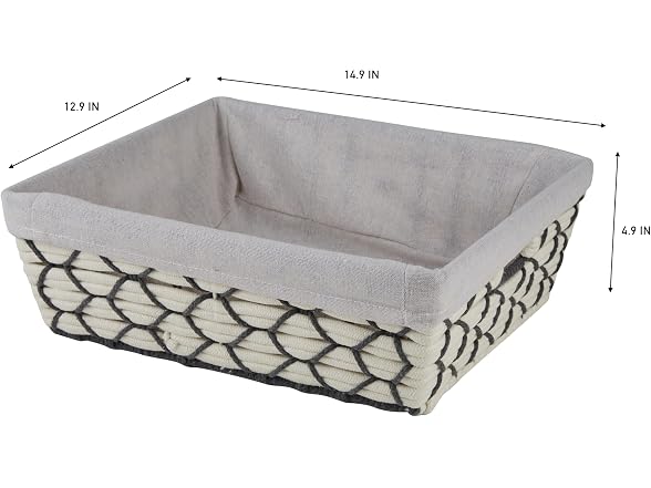 Simplify Large Shelf Woven Tote in White