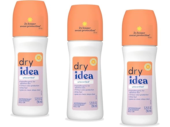 Dry Idea Dry Idea Unscented Roll-On 3.25oz (3pk)