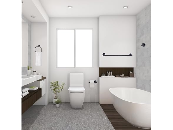 Design House Eastport 4-Piece Bath Accessory Set, Matte Black