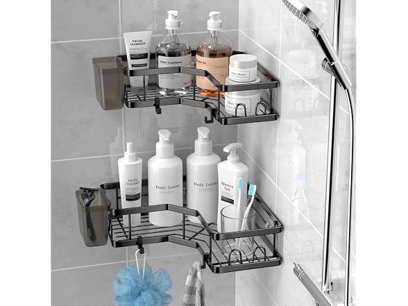 AKTECKE Corner Shower Caddy, 2 Pack Adhesive