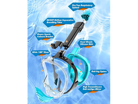 QingSong Full Face Snorkel Mask