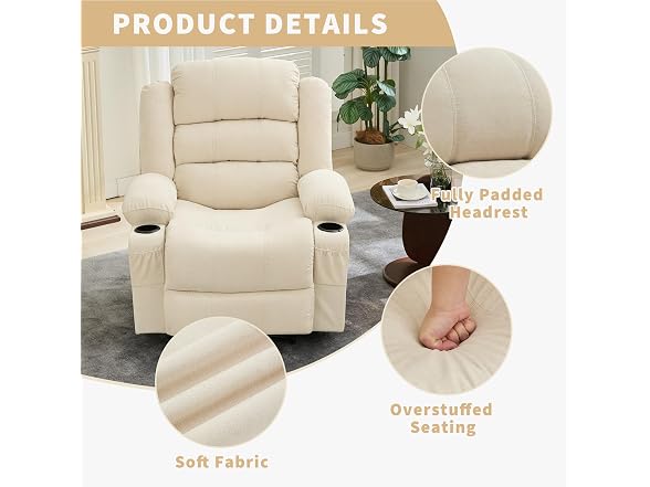 GarveeHome Wide Oversize Recliner Chair