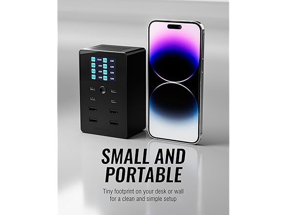 SABRENT 8-Port Charging Station w/ LCD Display