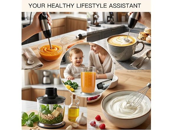 MEGAWISE Hand Blender, 5-in-1 Immersion Blender, 400W