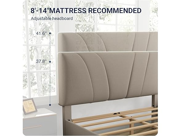 Avenco Upholstered Queen Bed Frame