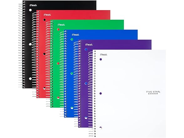 Five Star Five Star Spiral Notebook, 3 Subject, Co