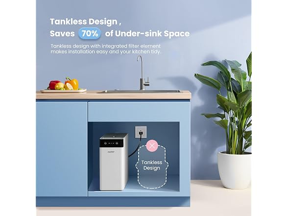 COMFEE' Tankless Reverse Osmosis System, 400 GPD