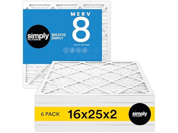 Simply Air Filter Merv 8 MPR 600, 6pk AC Furnace & HVAC