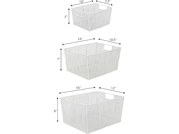 happimess Nesting Wire Metal Storage Baskets for Shelves Set of 6