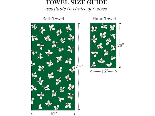 Martha Stewart Boughs of Holly Floral Hand Towels, Set of 2