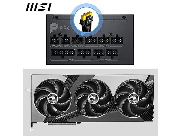 MSI PRO A850PL PCIE5, Fully Modular Gaming 850W Power Supply