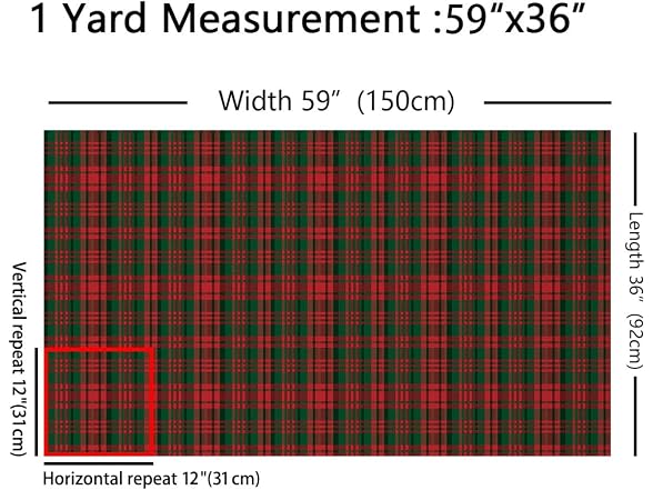 Feelyou Tartan Plaid Upholstery Fabric