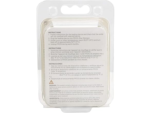 Clear Power Freeze Protection Outlet