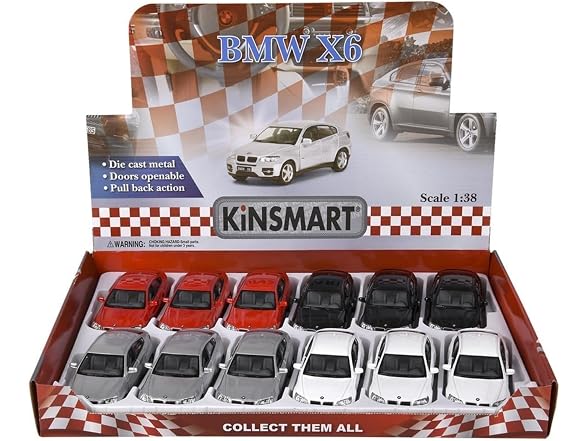5" Die-Cast Pull Back BMW X6 12-Pack