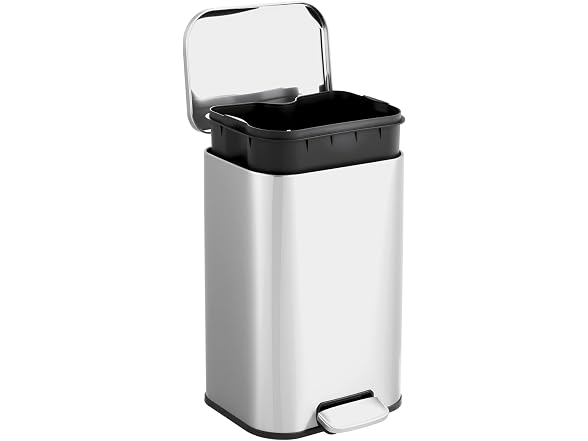 Takywep 12L Rectangular Stainless Steel Trash Can