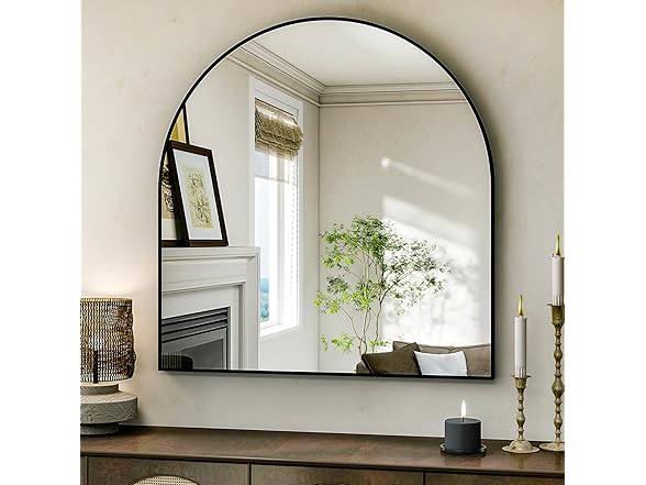 Easly Arched Bathroom Mirror, 32x34 Inch
