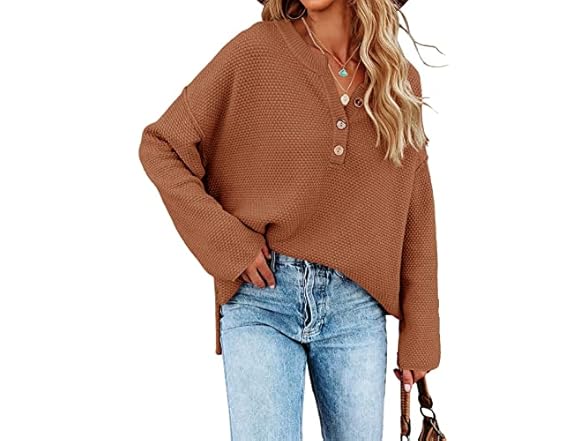 Women’s Oversized V Neck Knit Sweater