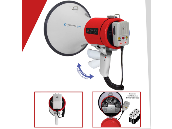 40W Megaphone with Handheld Mic & Siren