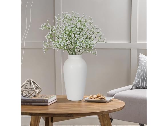 ysnn 11.6" Tall White Ceramic Vase