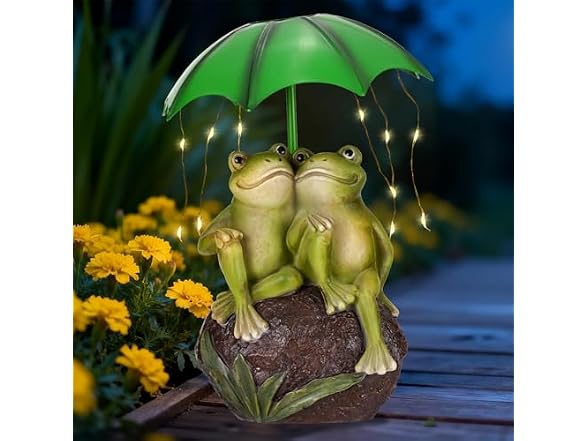 Paxato Solar Garden Statues Decor Frogs