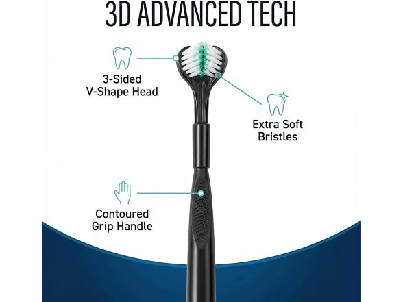 Pursonic 3 Sided Toothbrush 4 Pack Blue - Gallery 3