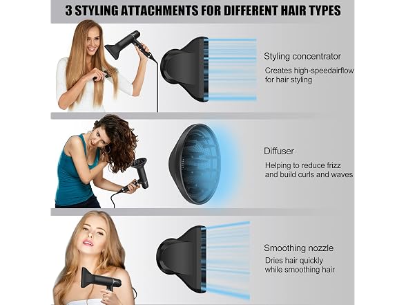 Slopehill Brushless Motor Hair Dryer Black