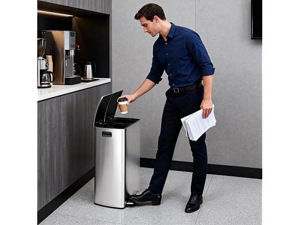PrecisionAuto Step-On Recycling Bin Silv